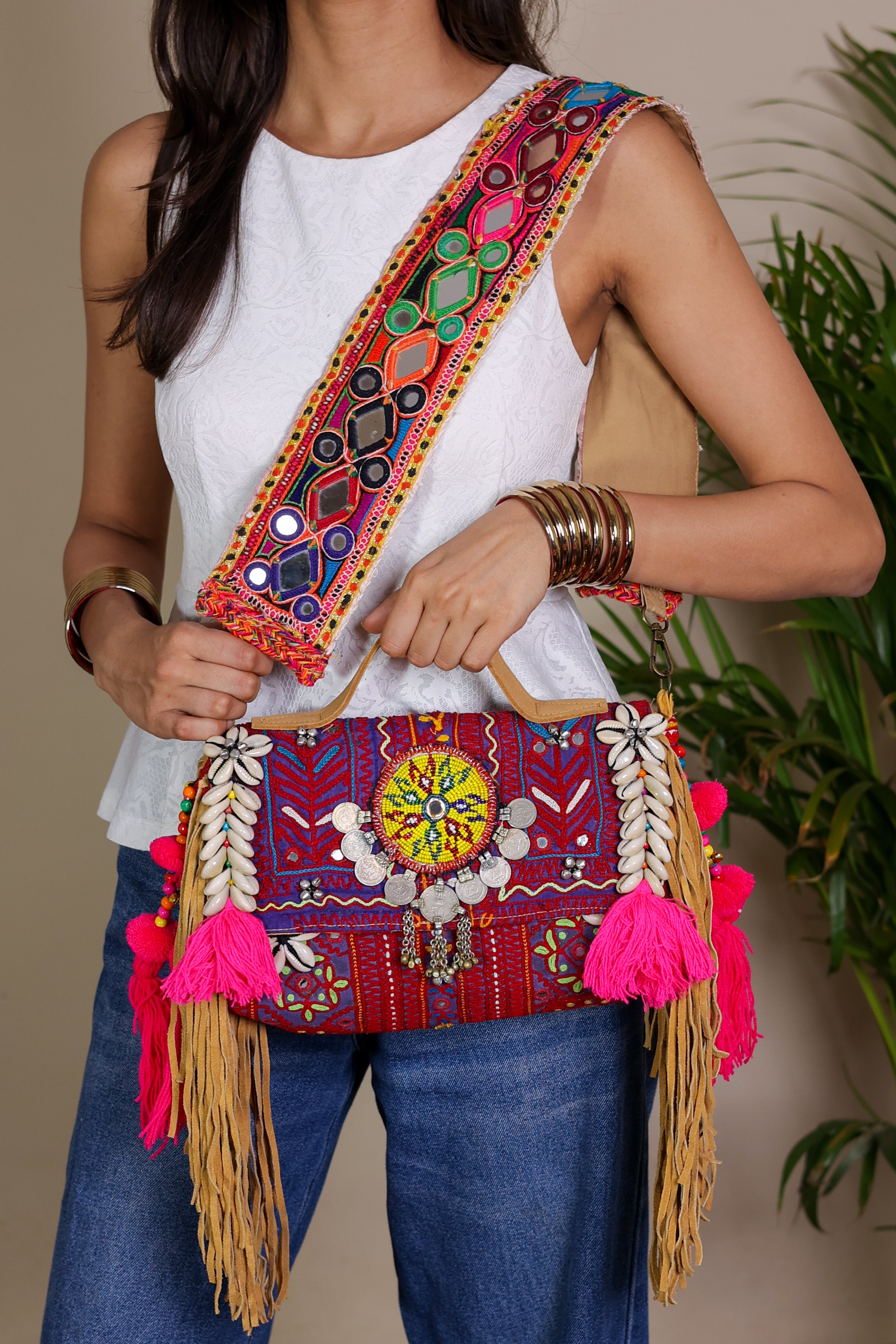 Raha - Lambani Mirror Strap Bag