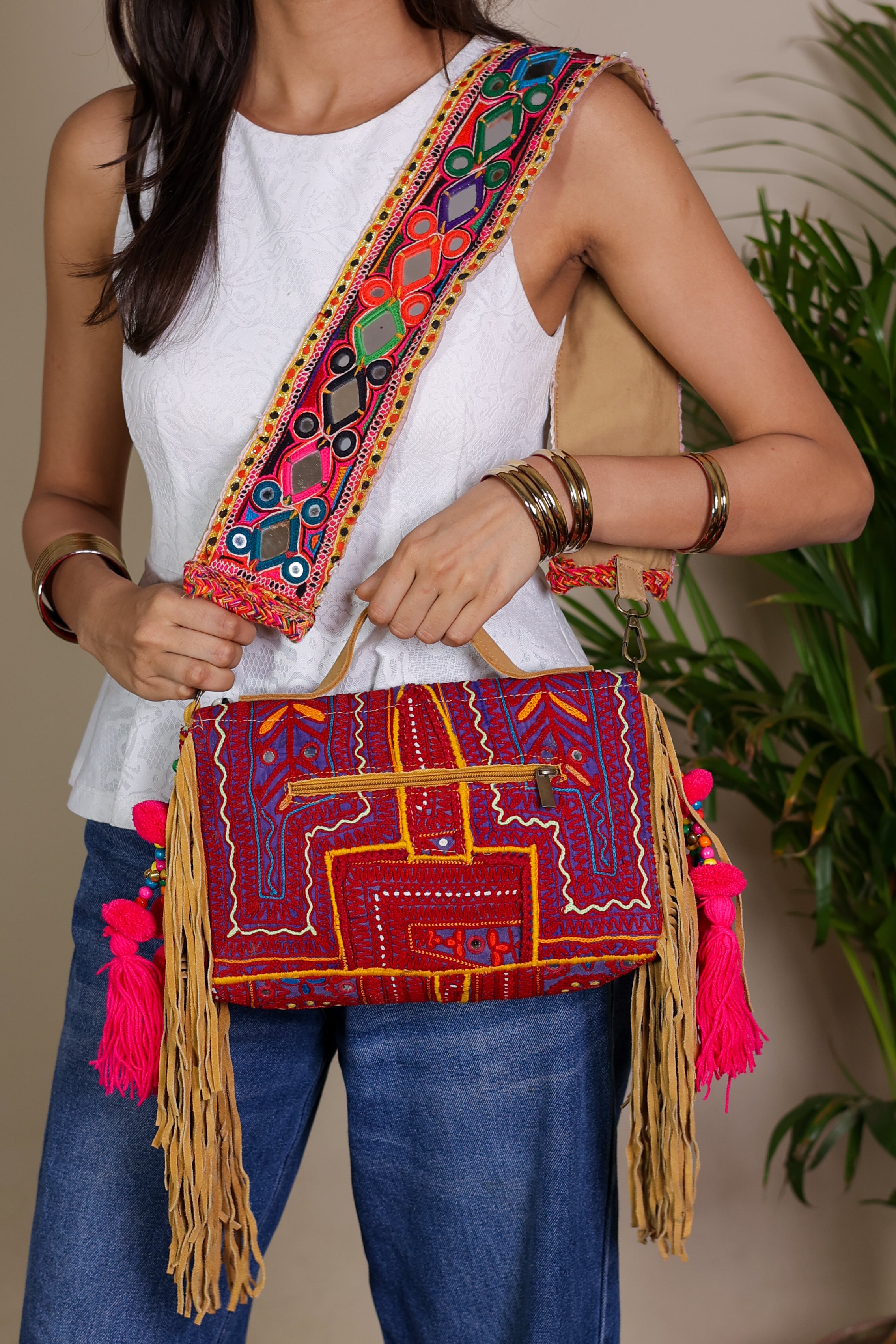 Raha - Lambani Mirror Strap Bag