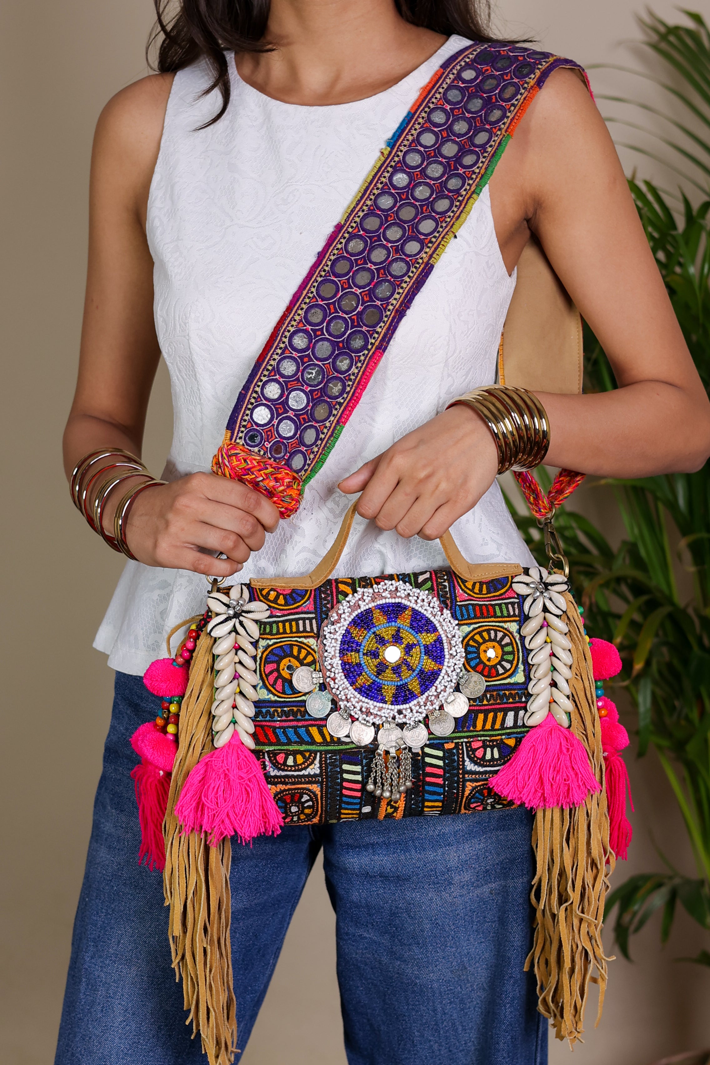 Amrozia - Lambani Mirror Strap Bag