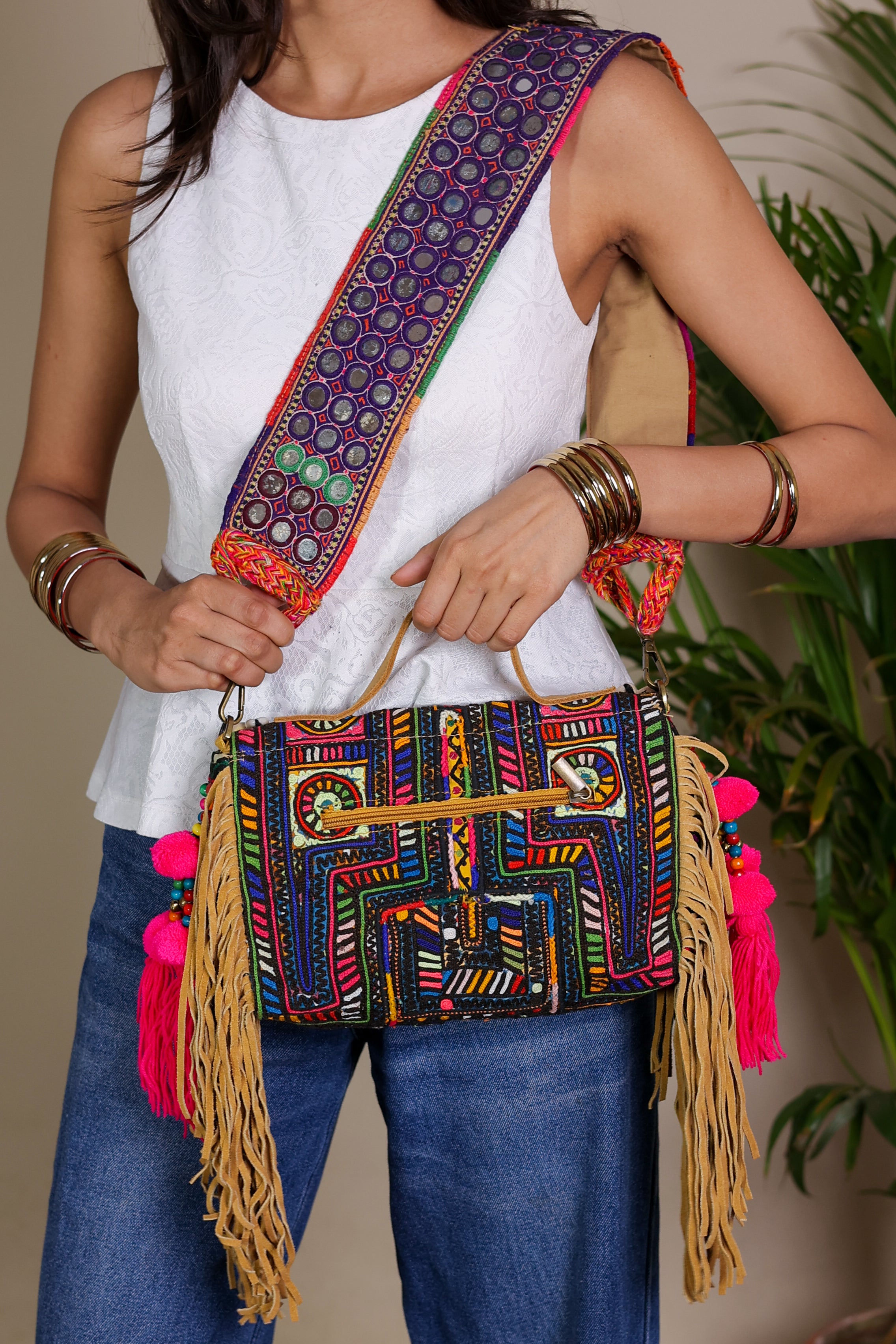 Amrozia - Lambani Mirror Strap Bag